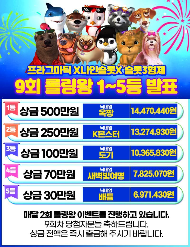 9회 롤링왕 결과 발표