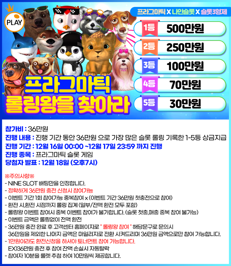 슬기로운카지노 12월 대박 신규 롤링왕 이벤트 (상금 상향) 10회차