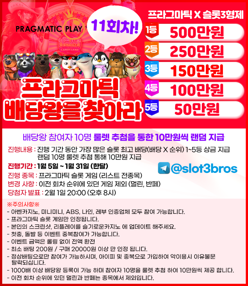 슬기로운카지노 1월 대박 이벤트 배당왕 (11회차)