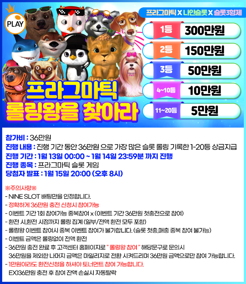 슬기로운카지노 1월 대박 이벤트 롤링왕 (11회차) - 종료 -