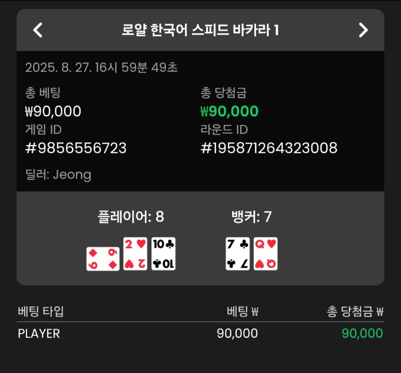 바카라 플레이어 승