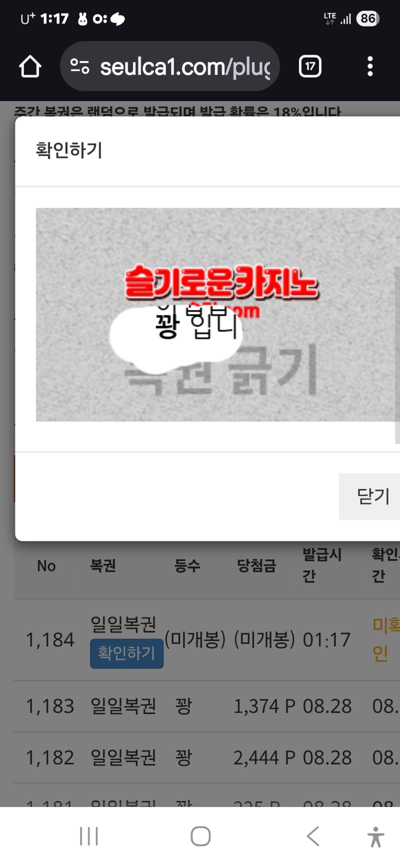 첫일보기 꽝