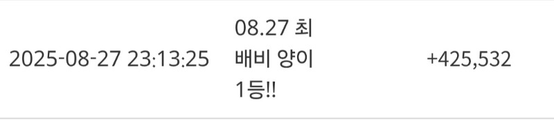 최배비 양이 1등