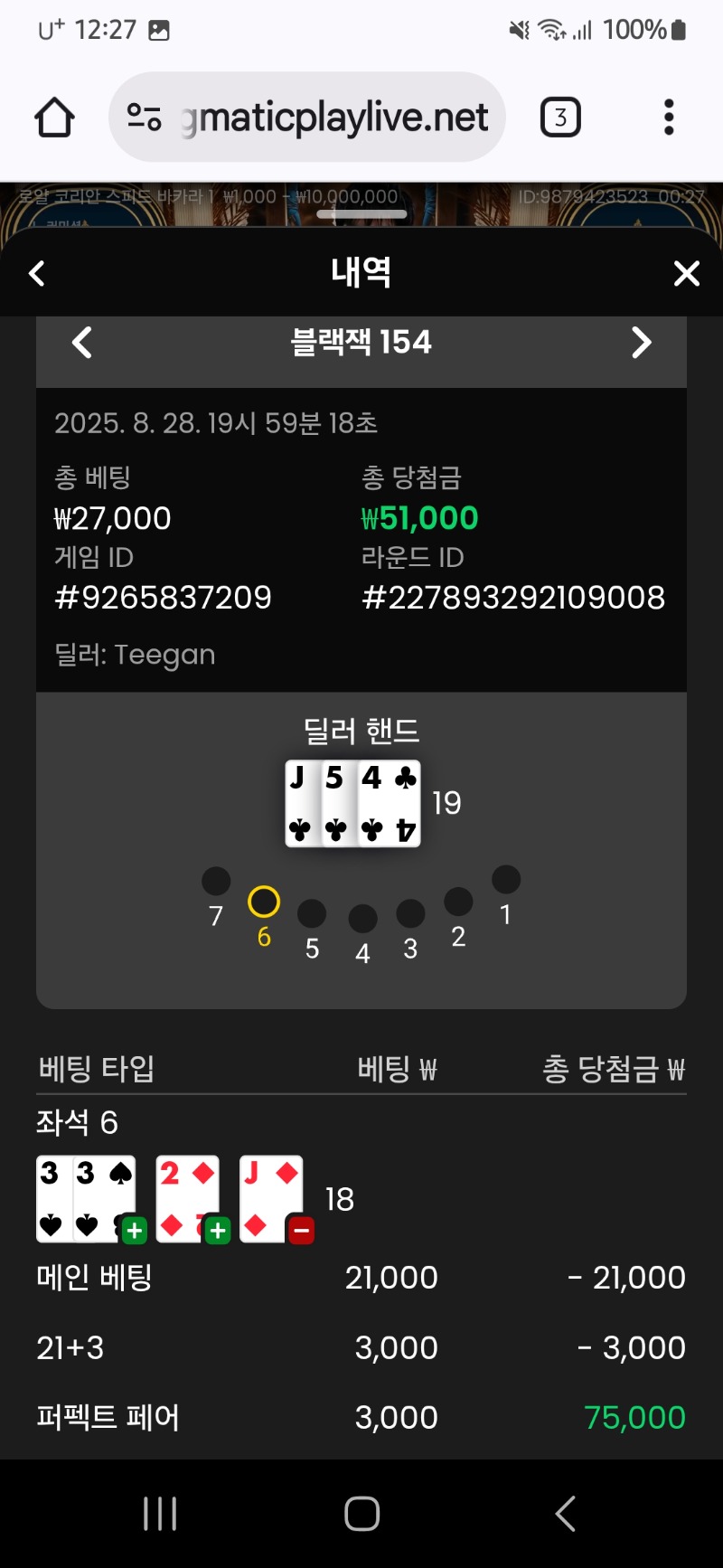 블랙잭 퍼펙트 페어