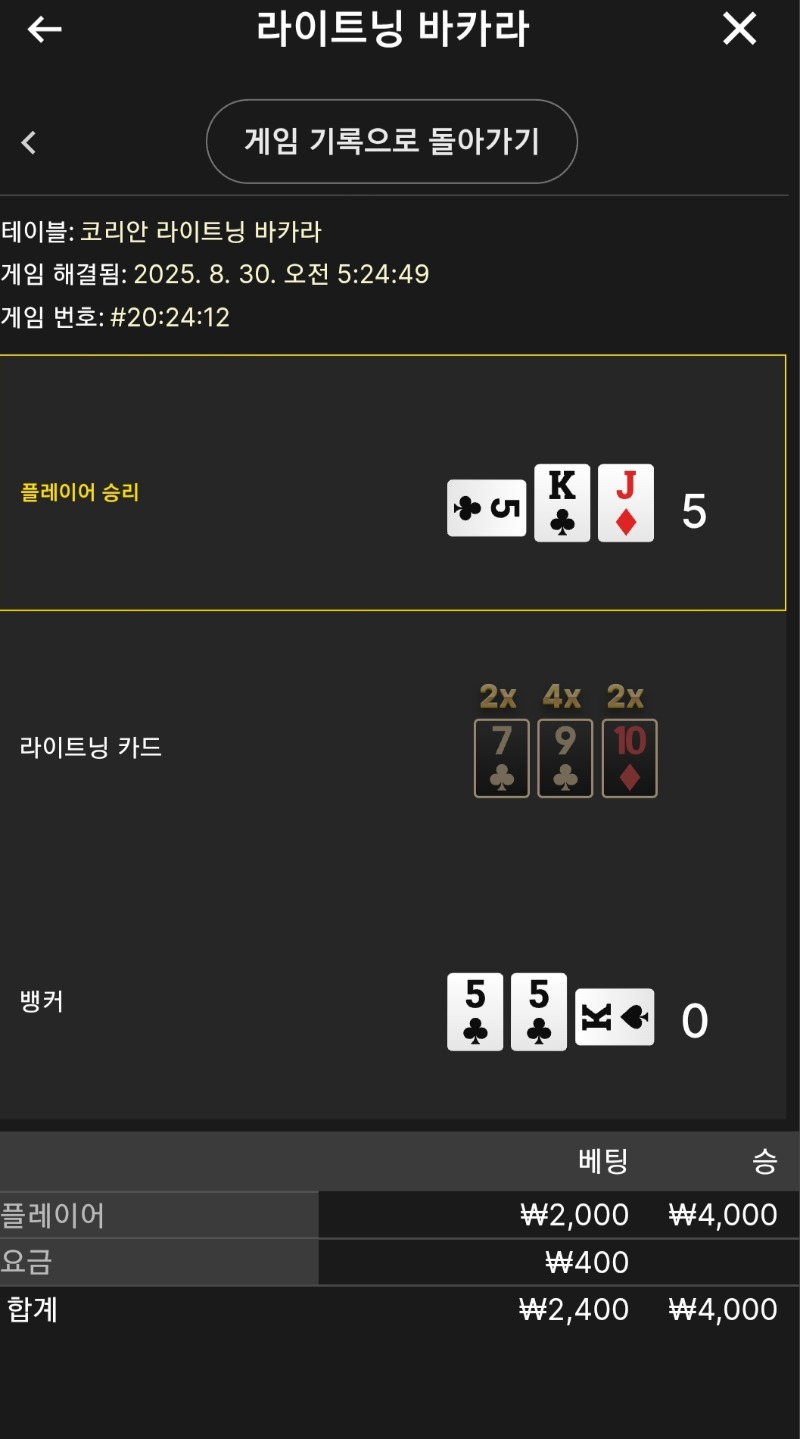 라이트닝 소액 승