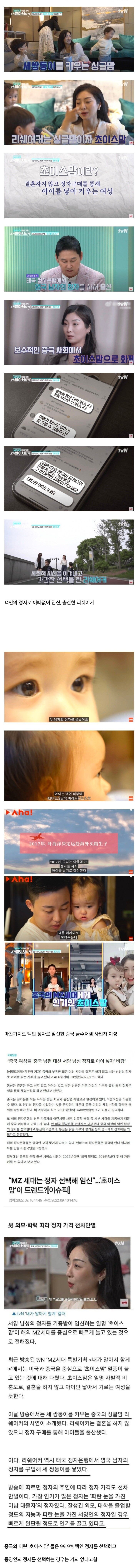 백인 정자로 임신하는게 유행