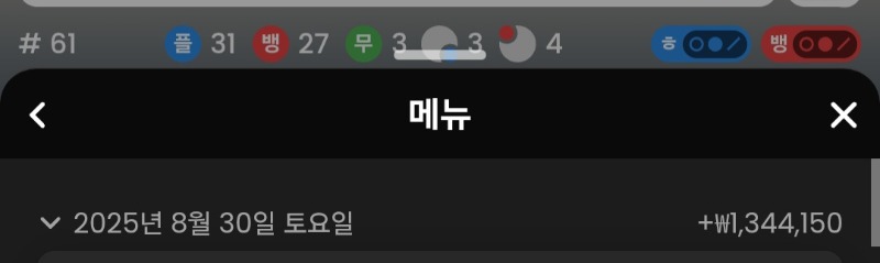 바카라 수익으로 마감