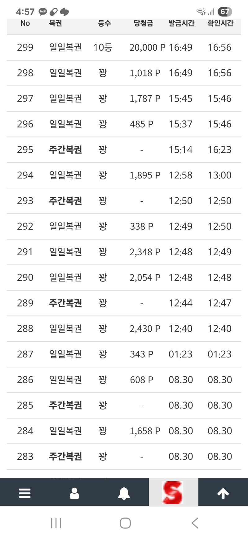 일복 10등