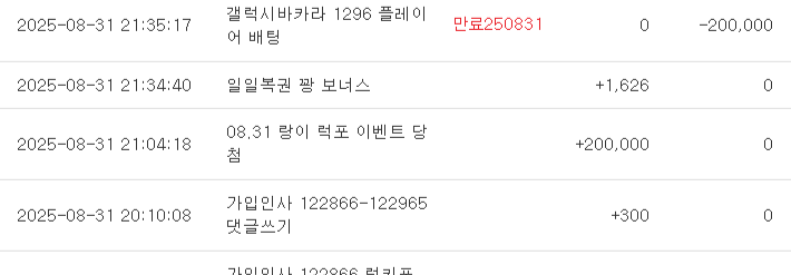 랑이 럭포당첨 포인트 감사합니다
