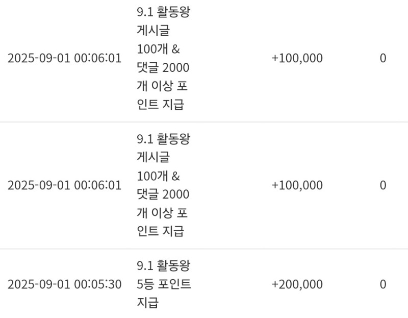 활동 포인트 감사합니다