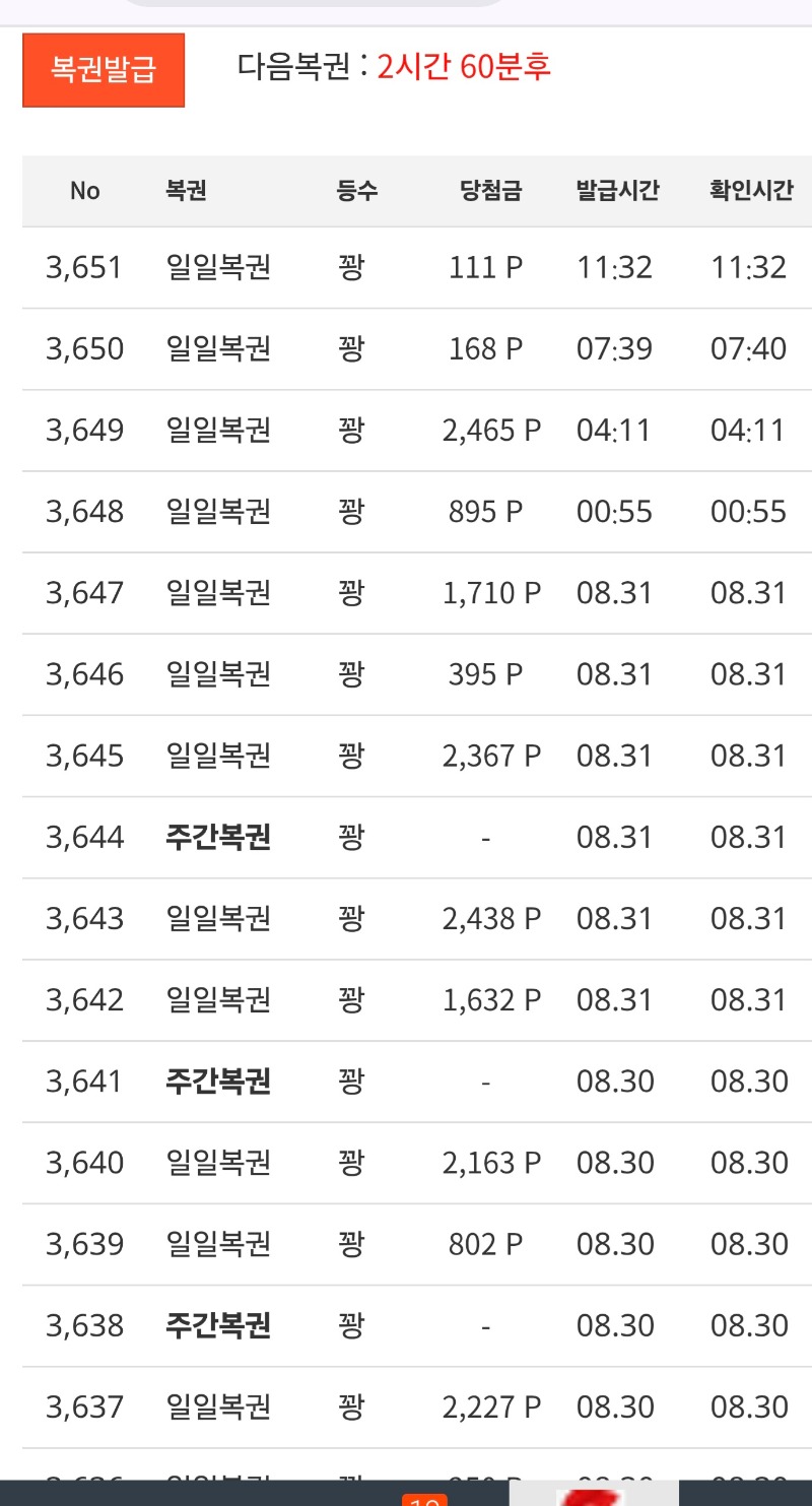 복권 꽝 ~~!! 나왔어여 ㅎㅎ