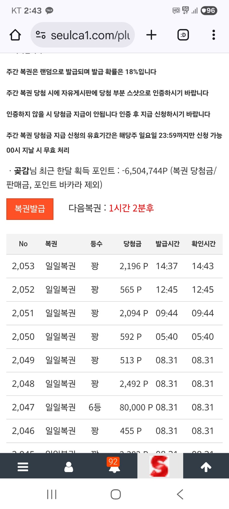 구매  복권도  꽝 이네요