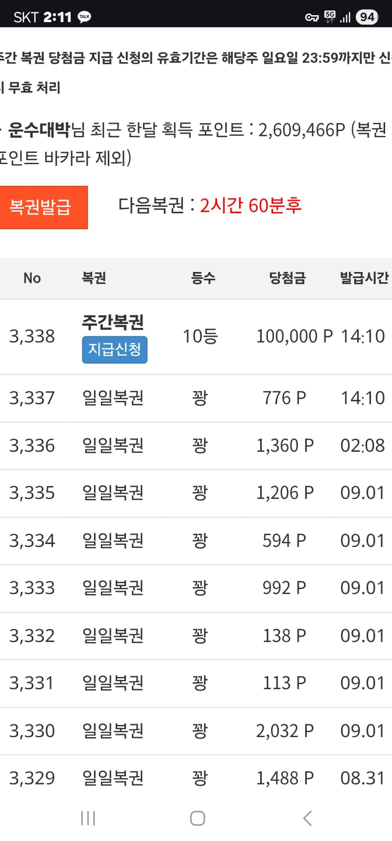 주복10등...