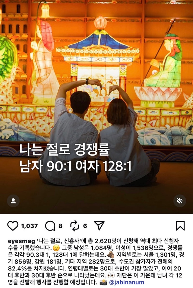 나는 절로: 남자 90:1 여자 128:1