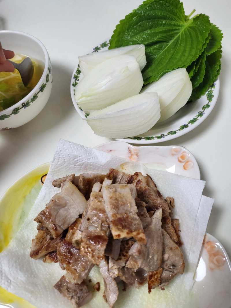 삼겹살!!!와 깻잎 미쵸따