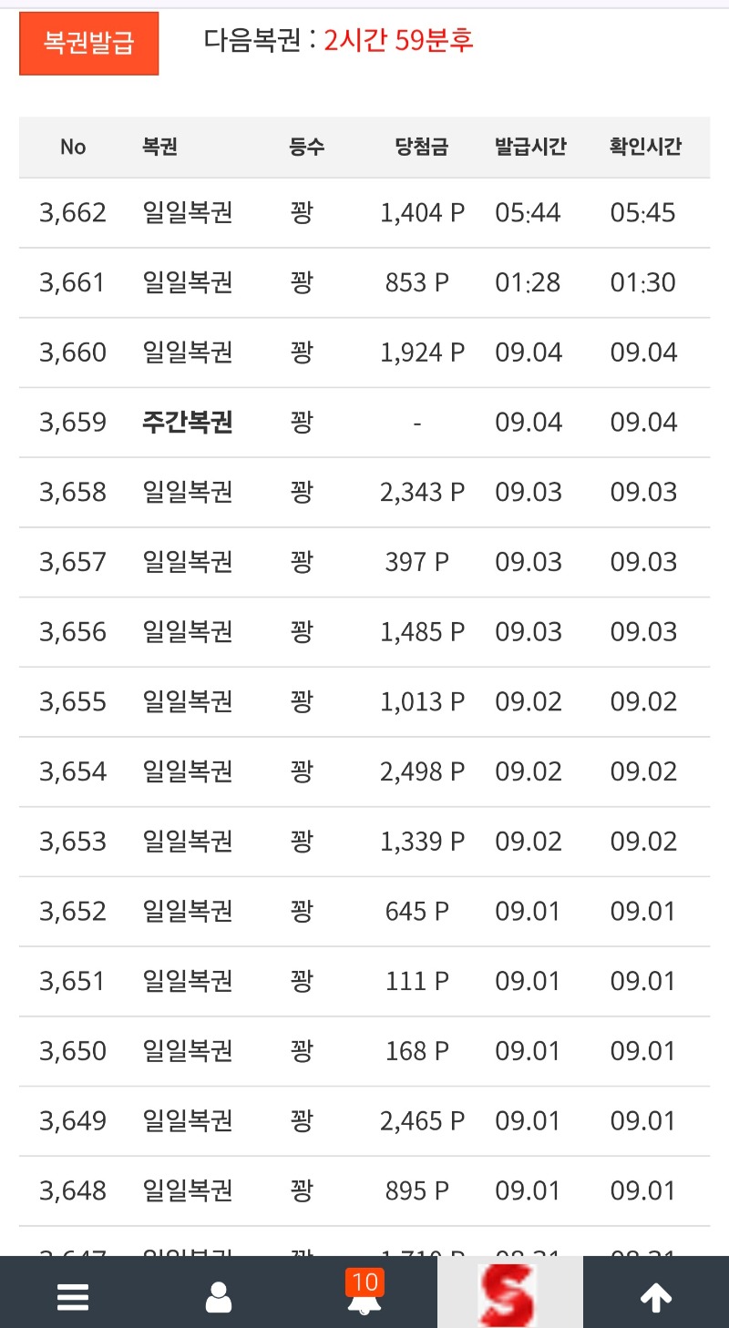 새벽시간 복권 한번 ~!!^^