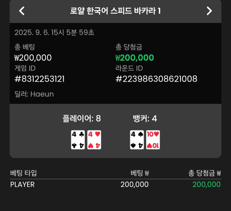 바카라 플레이어 승