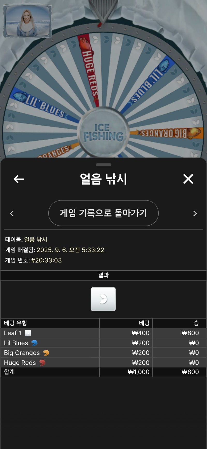 얼음낚시. 계속졌다