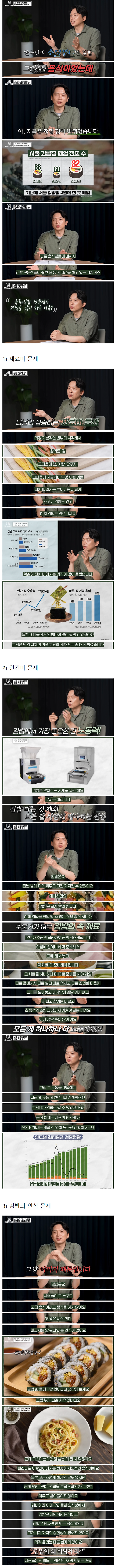 요즘 김밥집 폐업이 많은 이유
