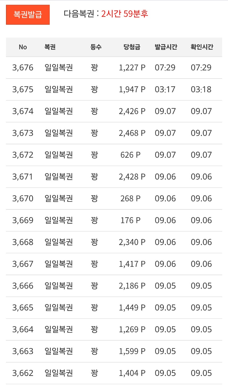 모닝 복권 한번 ~!!
