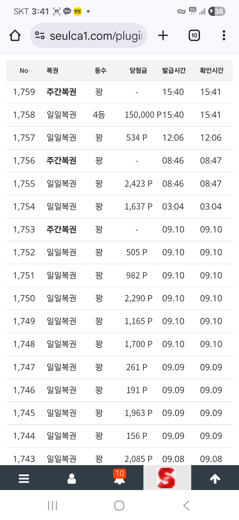 일복4등 2달동안 최고등수