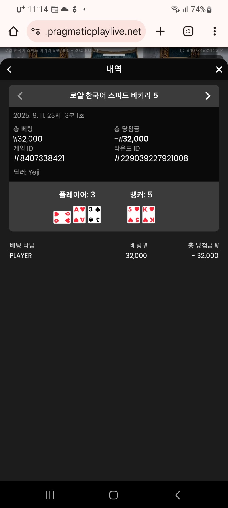 소액 바카라 패