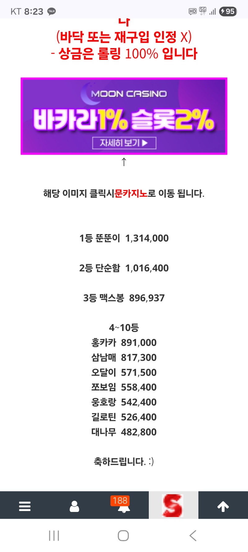 문 수익왕 입상자분들  축하드립니다
