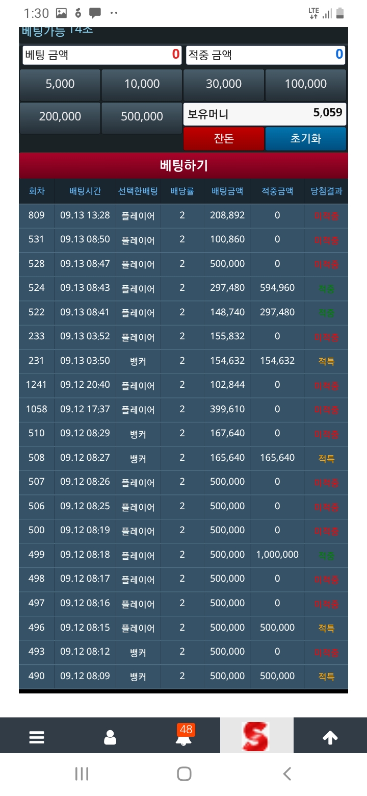 승률이 쫑 올랐군...