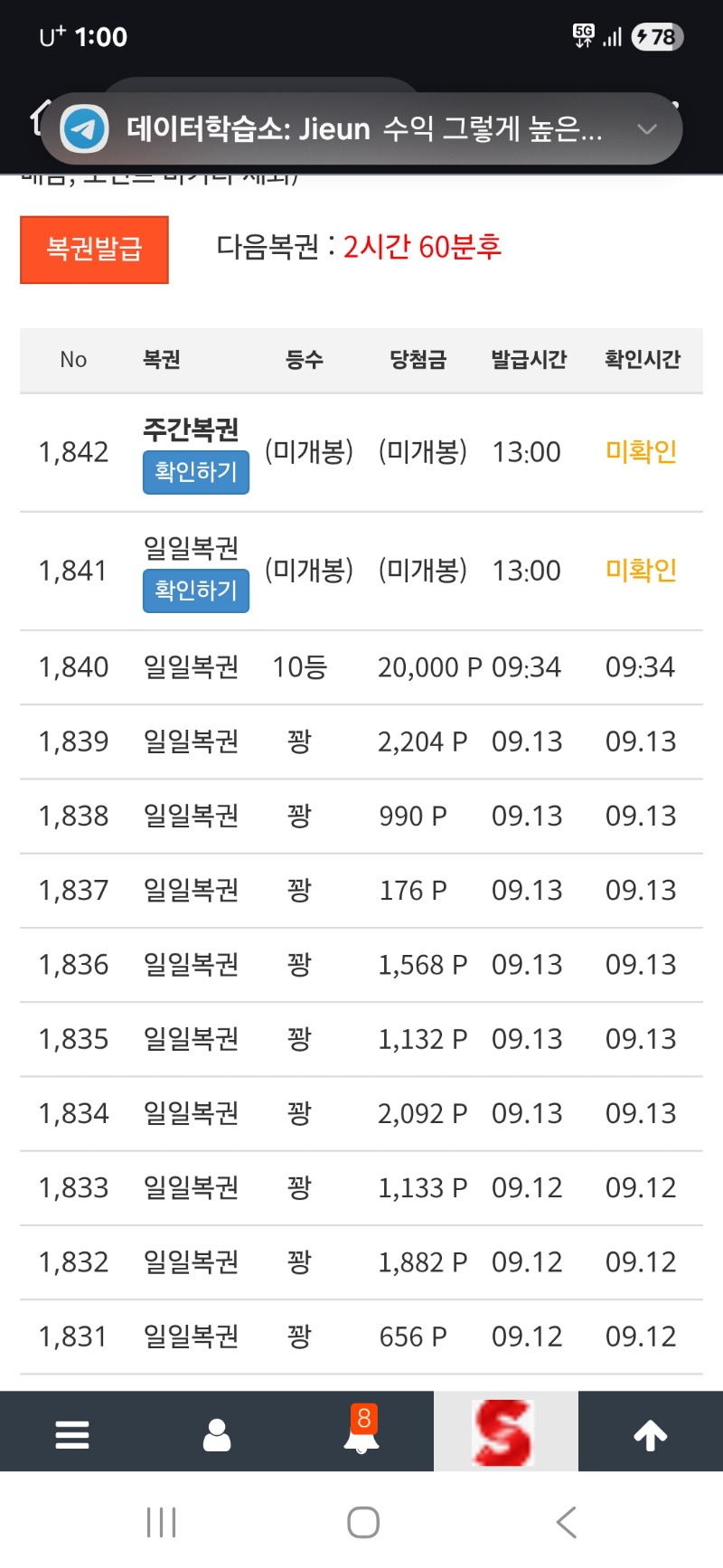 쌍복이네요. 꽝이요!