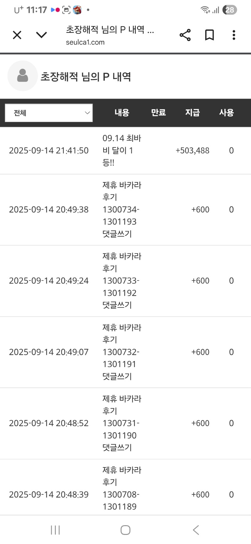 최바비 1,2등 적중~