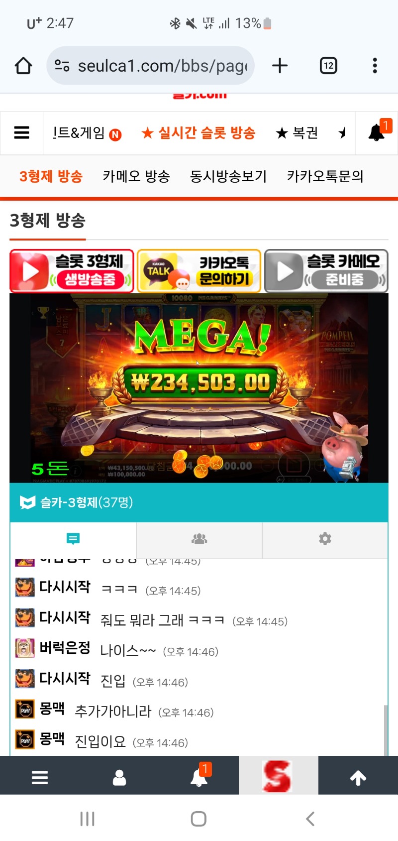 돈이 방송시청 가짯