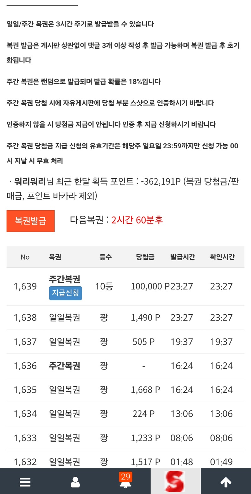 주복 10등