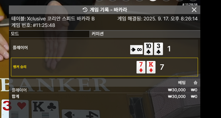 바카라 패!