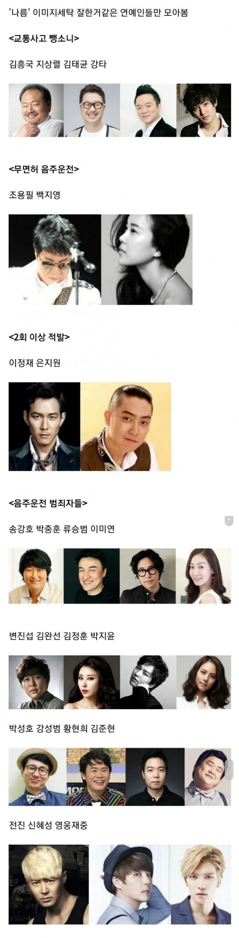 다시보는 연예인 음주 운전