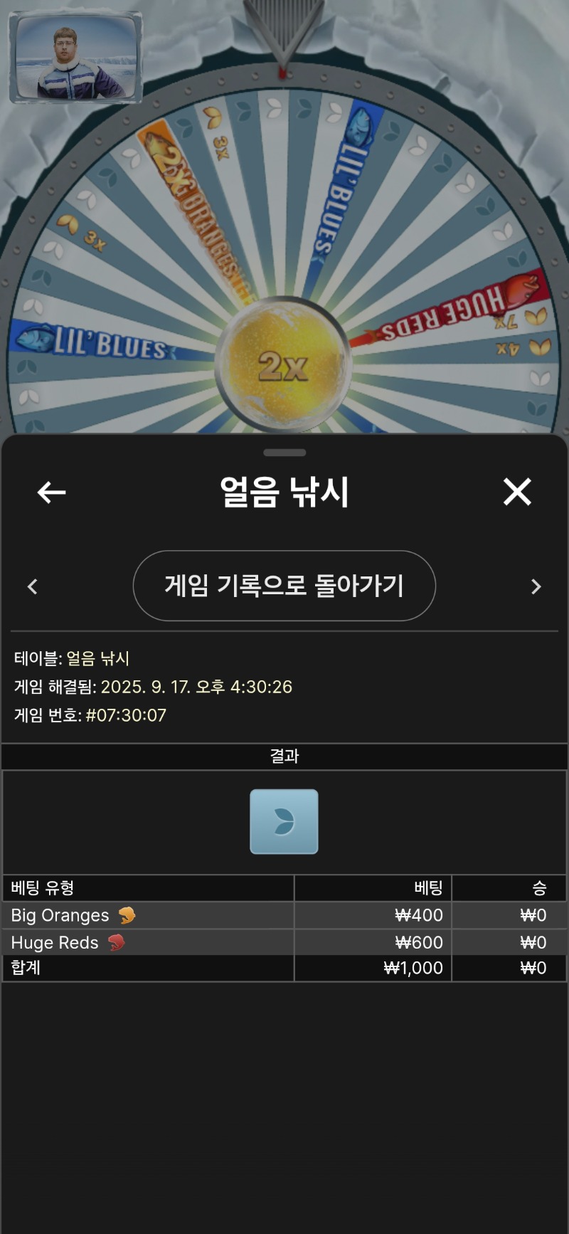 얼음낚시  연패 촉을잃었네