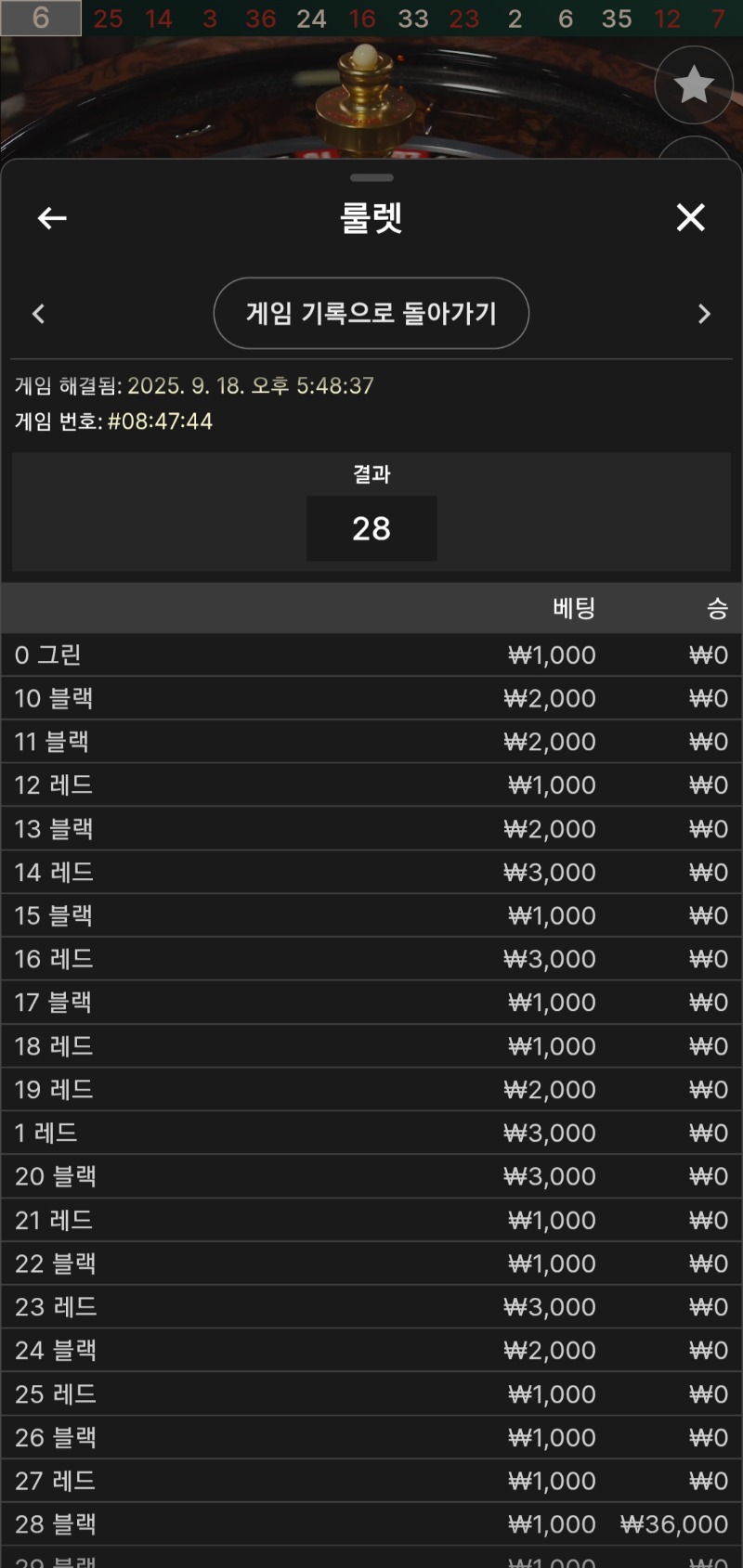 룰렛3승