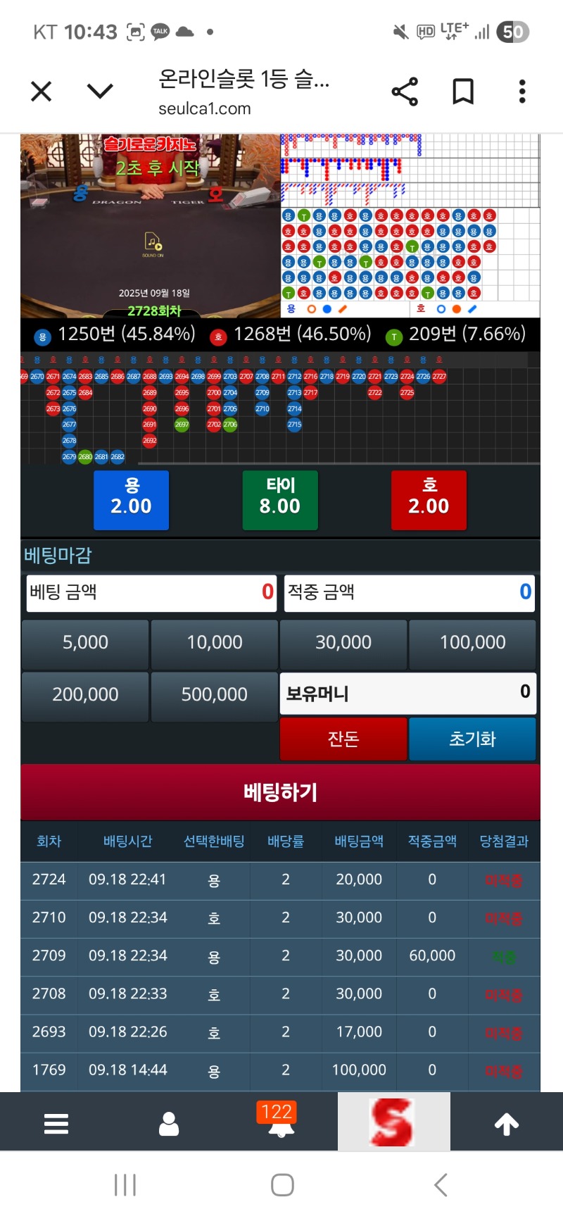 너무 안되네 줄 탈랬더니 이제 퐁당이네