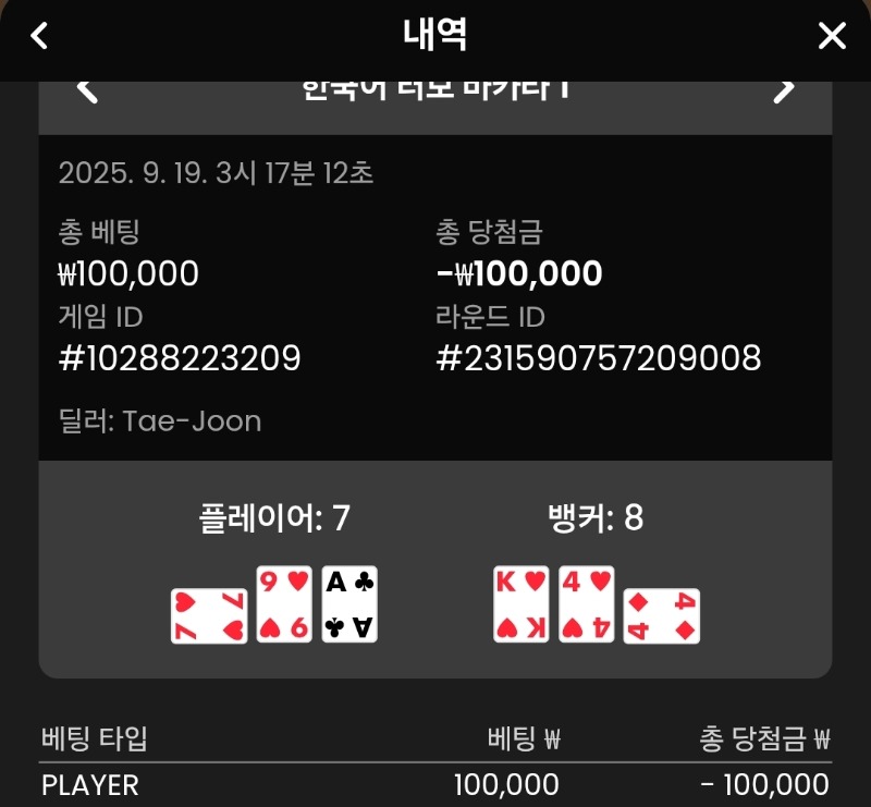 플레이어 뒷발 2패