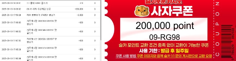 사자 추겜 당첨에 수익 쿱까지!!ㅅㅅㅅ