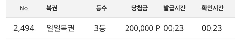 일복3등 당첨