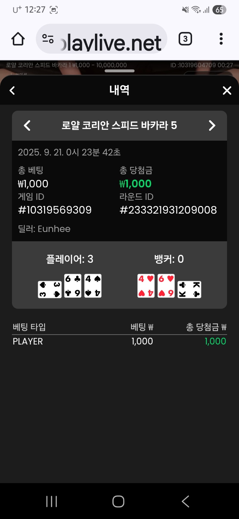 바카라 이김