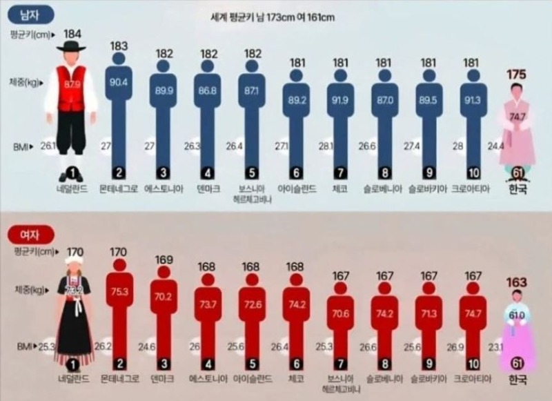 세계키순위