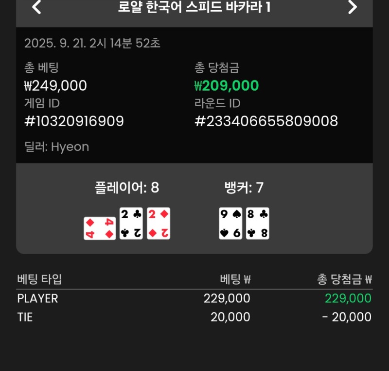 바카라 플레이어 승