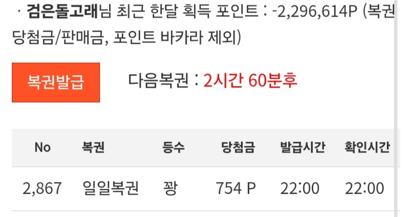 오늘의 막 복권