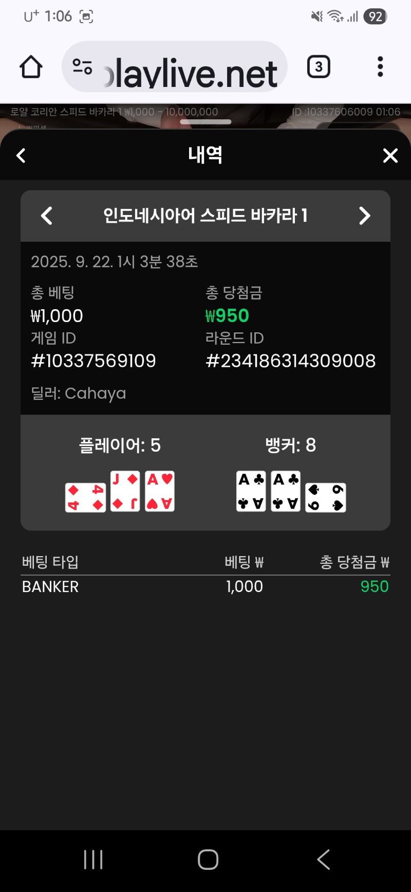 바카라 이김