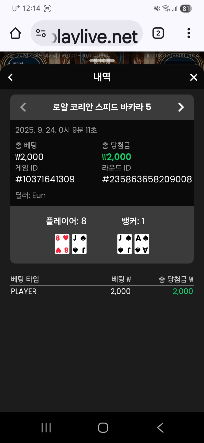 바카라 이김
