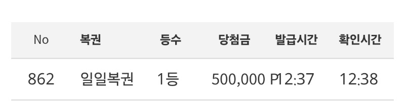 일복 1등