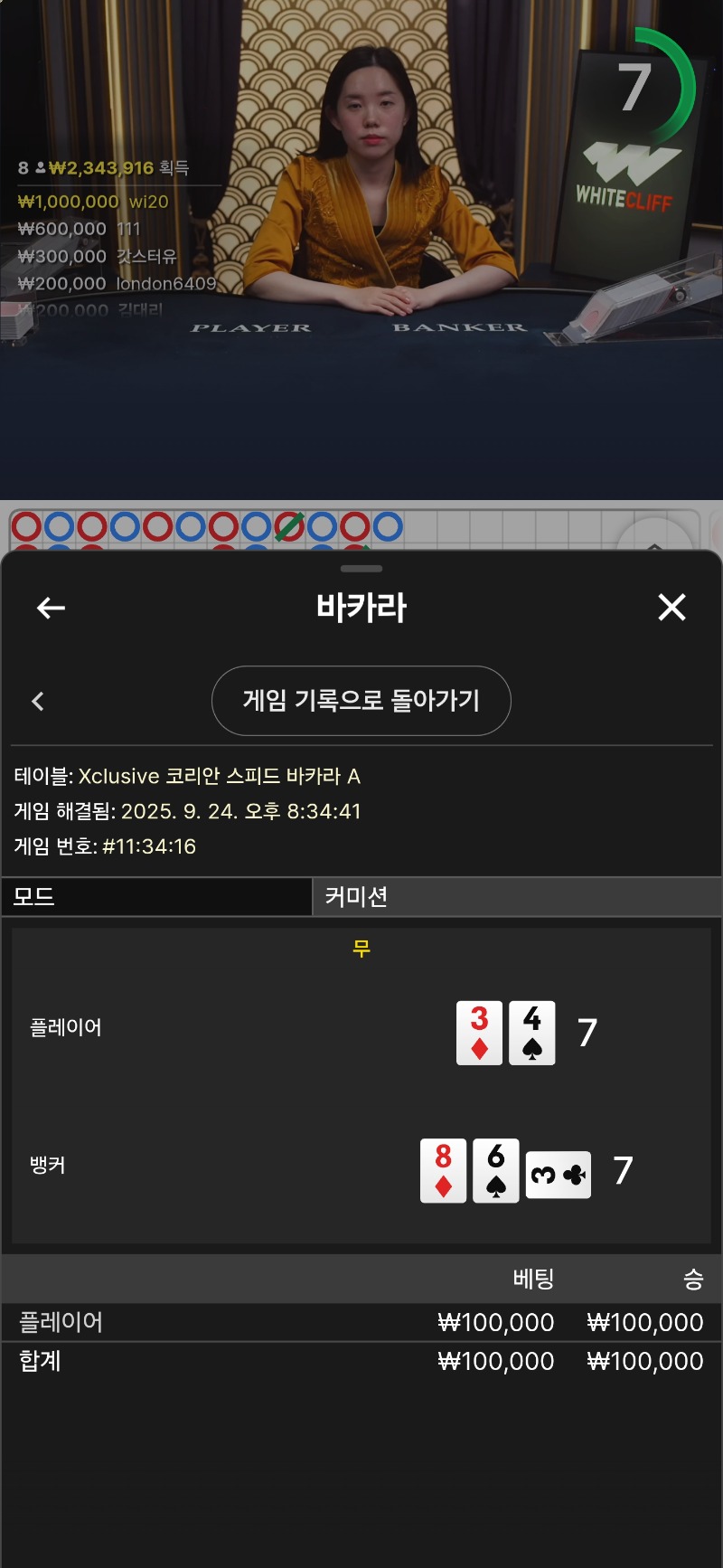 바카라 타이