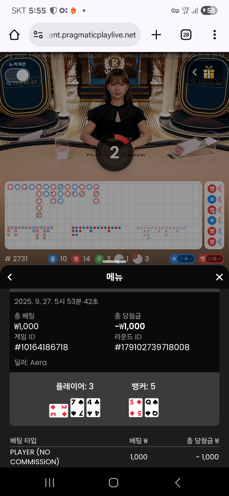 바카라 짜투리 ~ 패