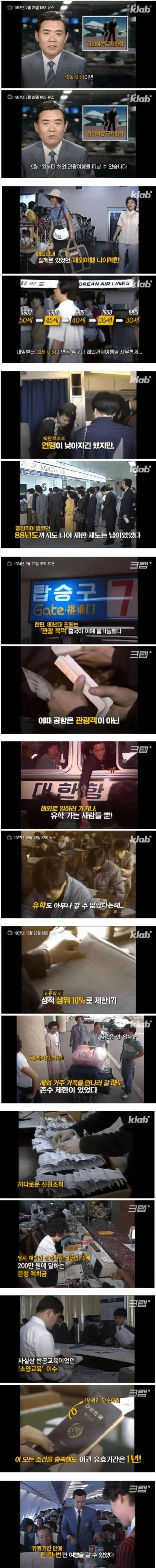 1980년대 해외여행 가능 조건
